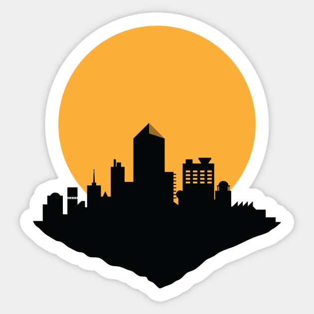 silhouette big city with Supermoon background Sticker by capplecng